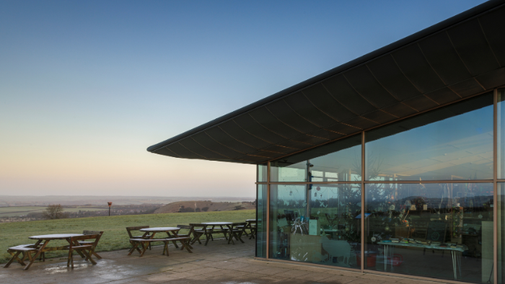 Entrance of the Visitor Centre at Dunstable Downs